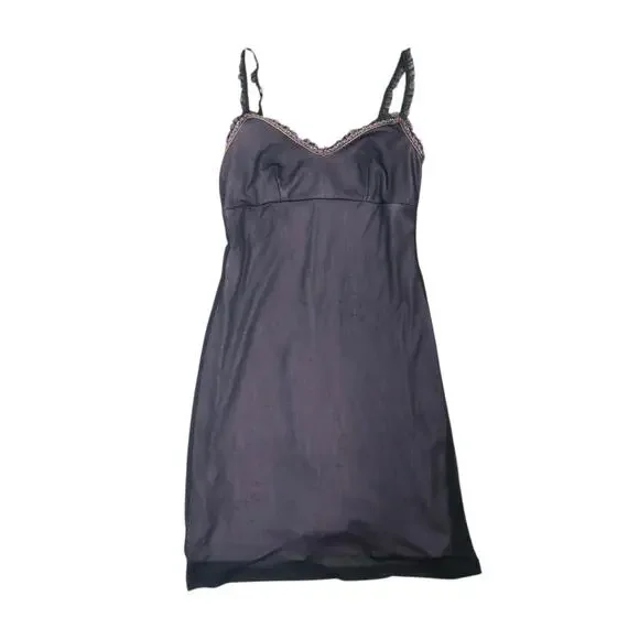 Vintage Y2K Rampage Black Sheer Mesh Slip Babydoll Mini Dress S - Picture 5 of 7